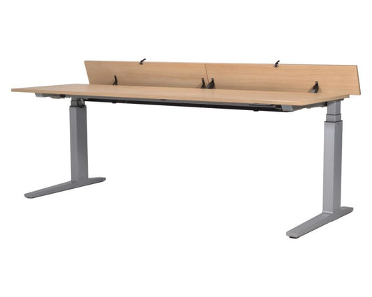 Bene Schreibtisch 200 x 80 cm - Eiche gekalkt, elektrisch höhenverstellbar