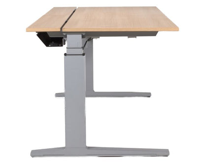 Bene Schreibtisch 200 x 80 cm - Eiche gekalkt, elektrisch höhenverstellbar